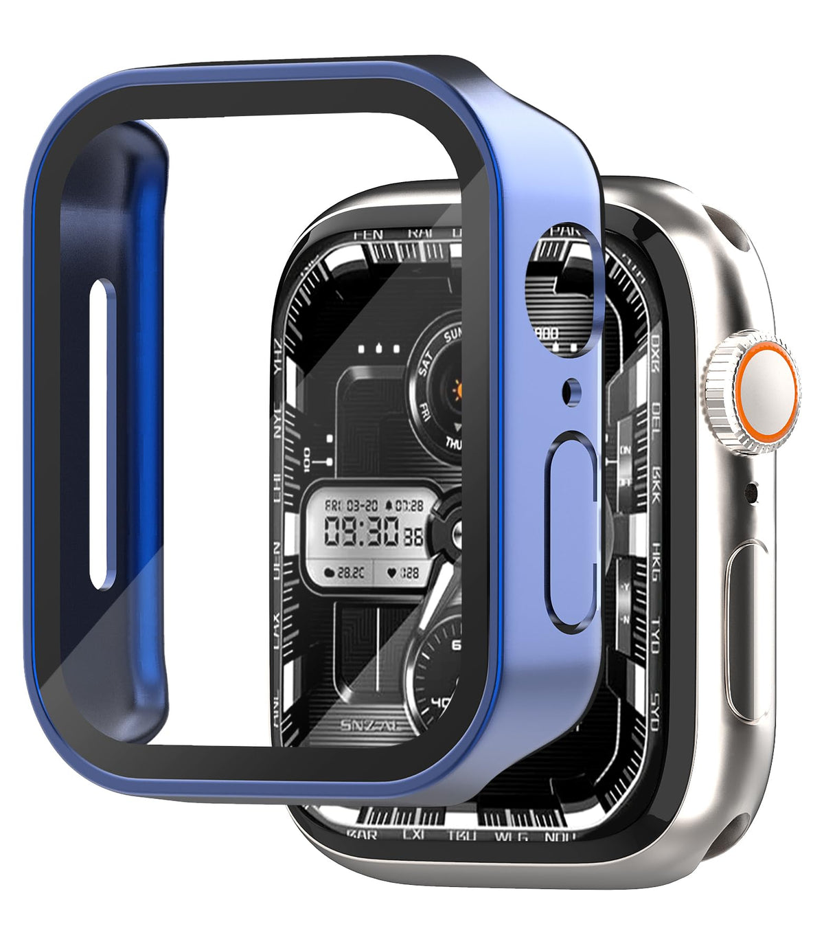 2 Pack Apple Watch Screen Protector Compatible with Apple Watch 49mm 45mm 44mm 41mm 40mmShockproof Apple Watch Cover/Case with Tempered Glass
