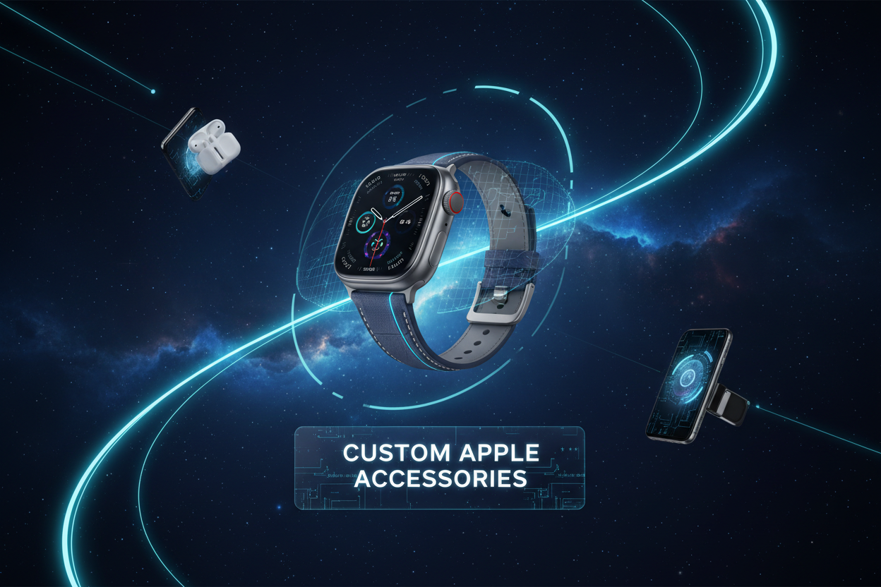 Banner futurista Apple accessories